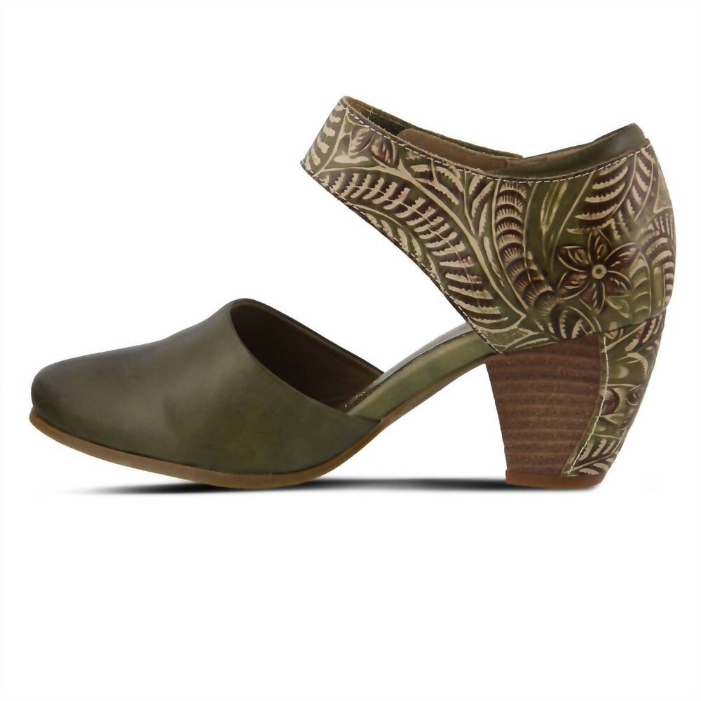 NEW SPRING STEP SHOES women's toolie heeled mary jane shoes in olive
